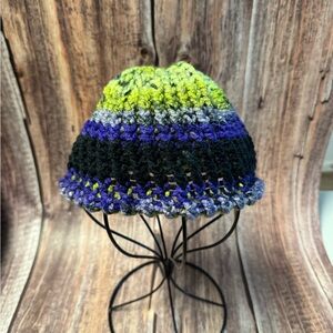 NEW Handmade Multicolor Knit Girl’s Beanie Hat Item #PHK6675